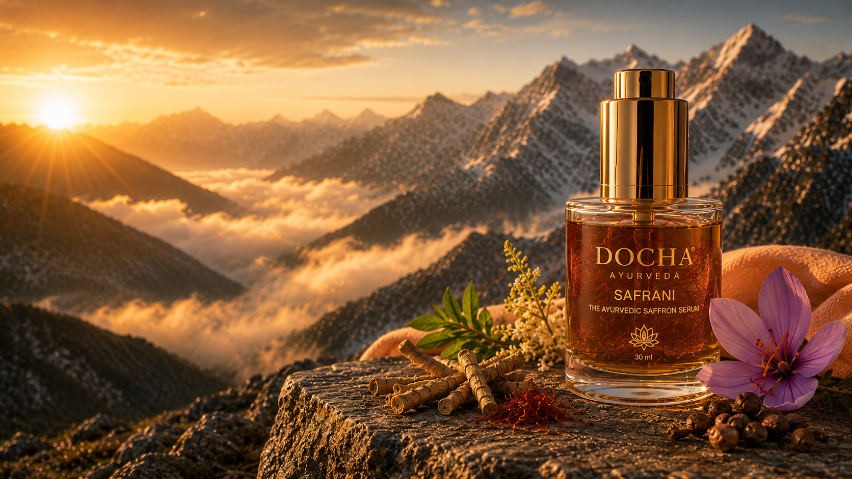 Saffron threads in Himalayan light