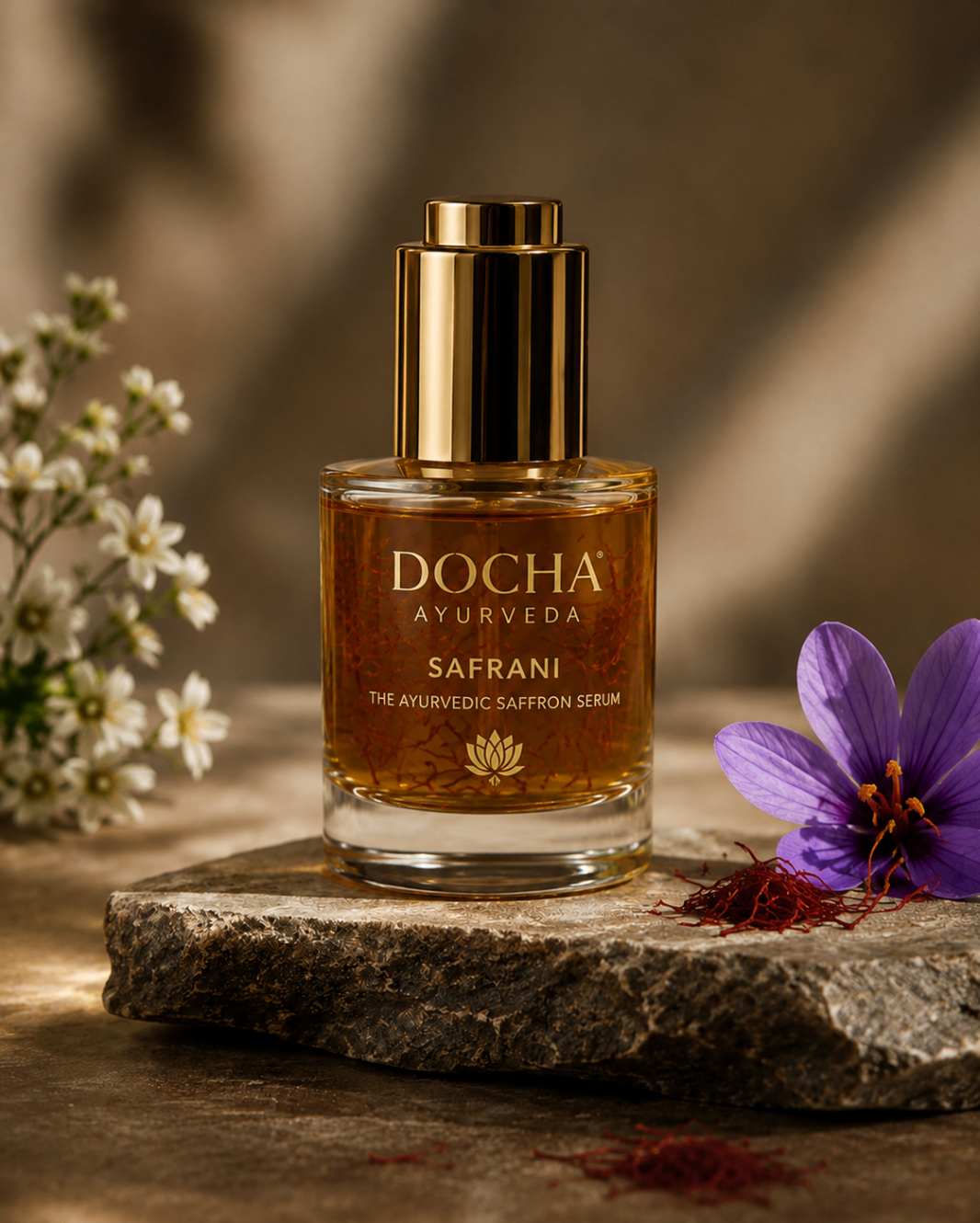 Safrani Ayurvedic face serum bottle
